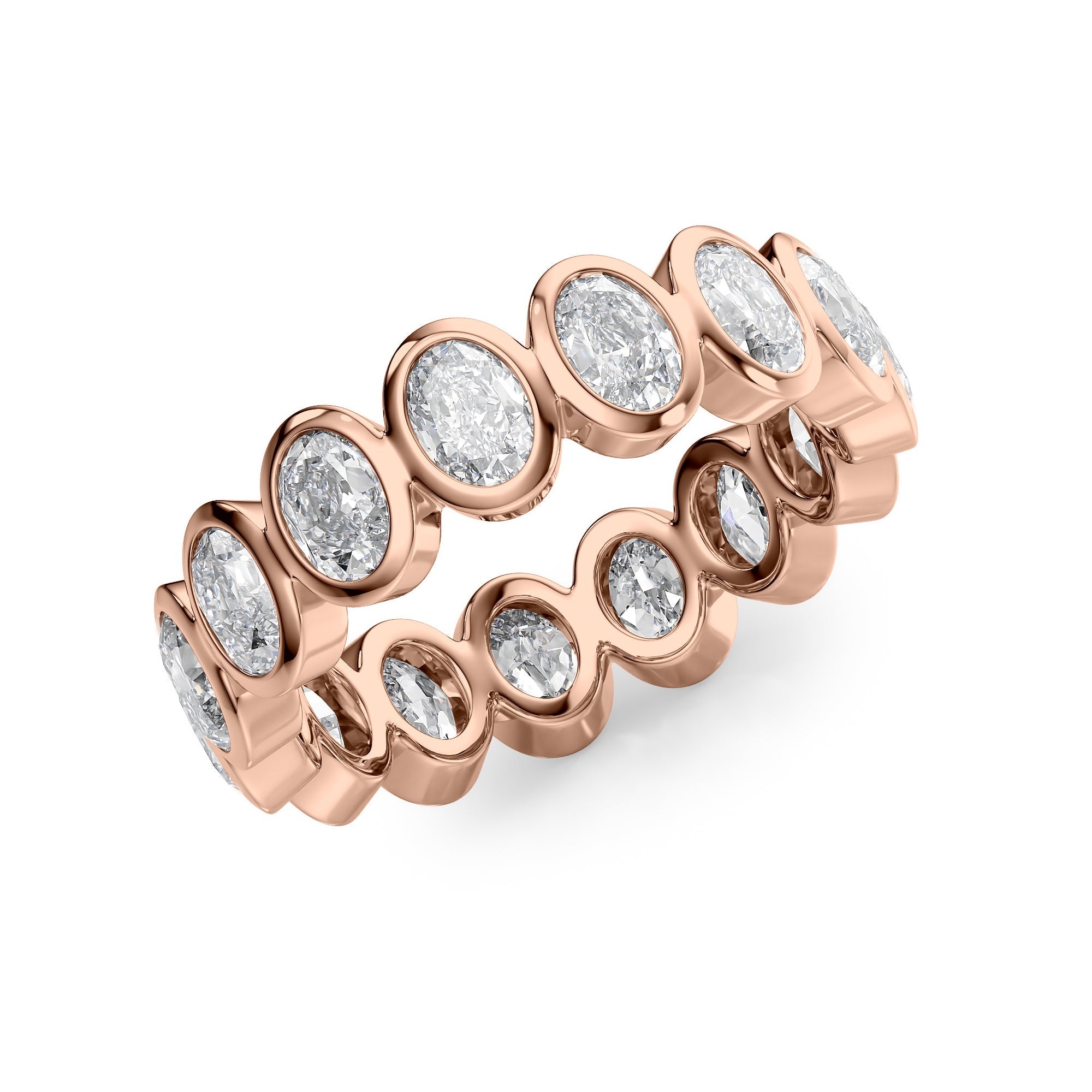 3ct Aurora Oval Cut Moissanite Ring - Rose Gold