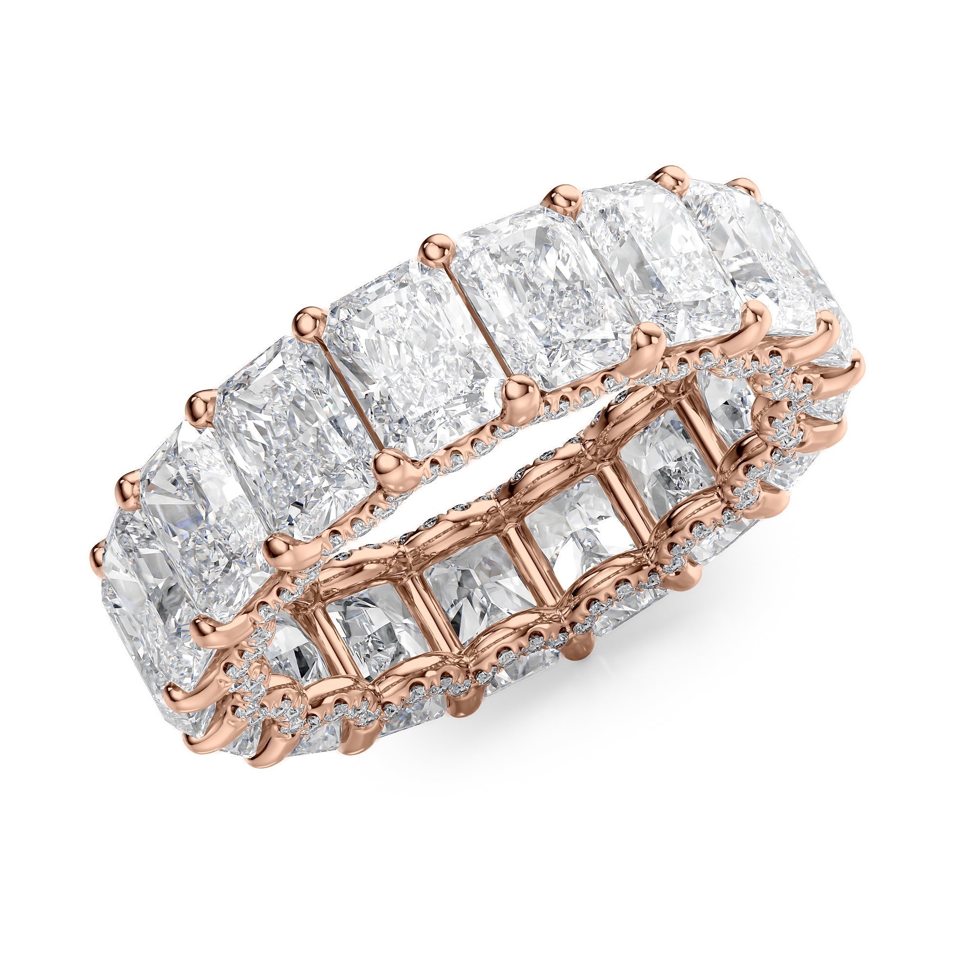 8.3ct Heike Round Cut Moissanite Ring - Rose Gold