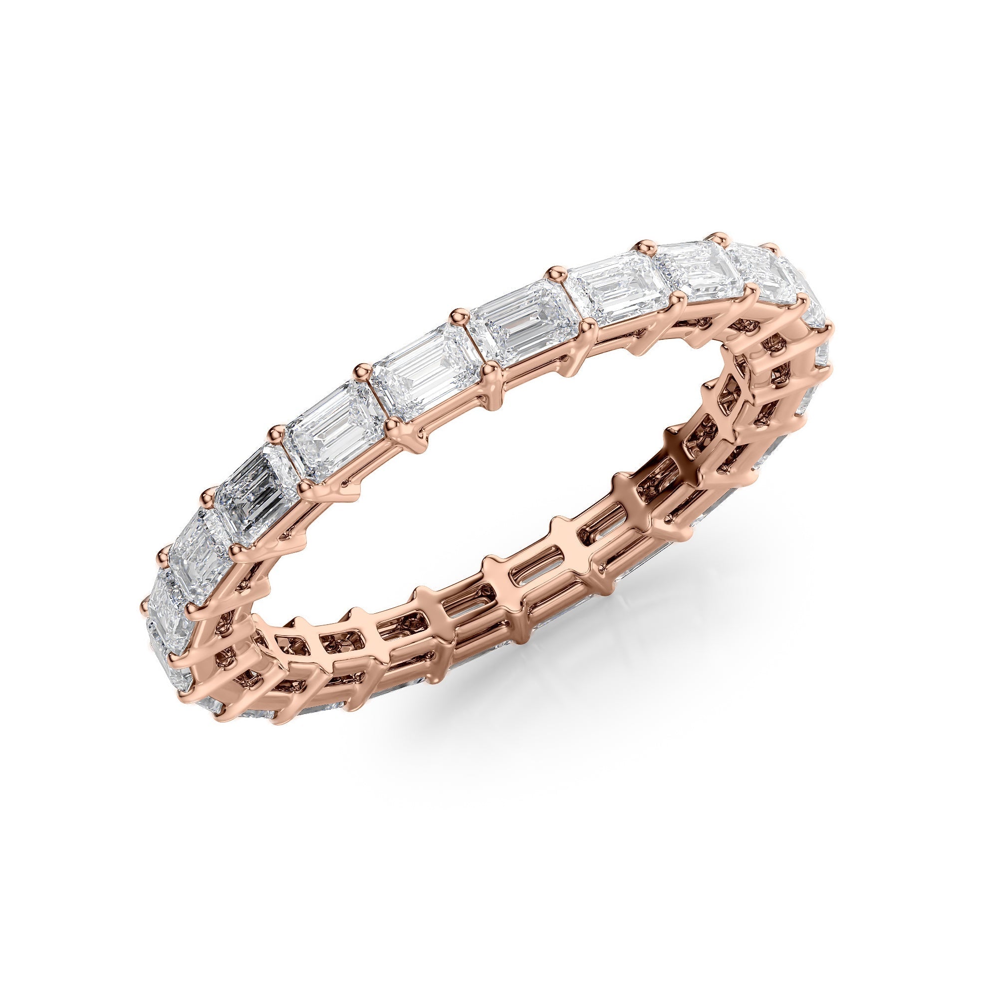 2ct Alira Emerald Cut Moissanite Ring - Rose Gold