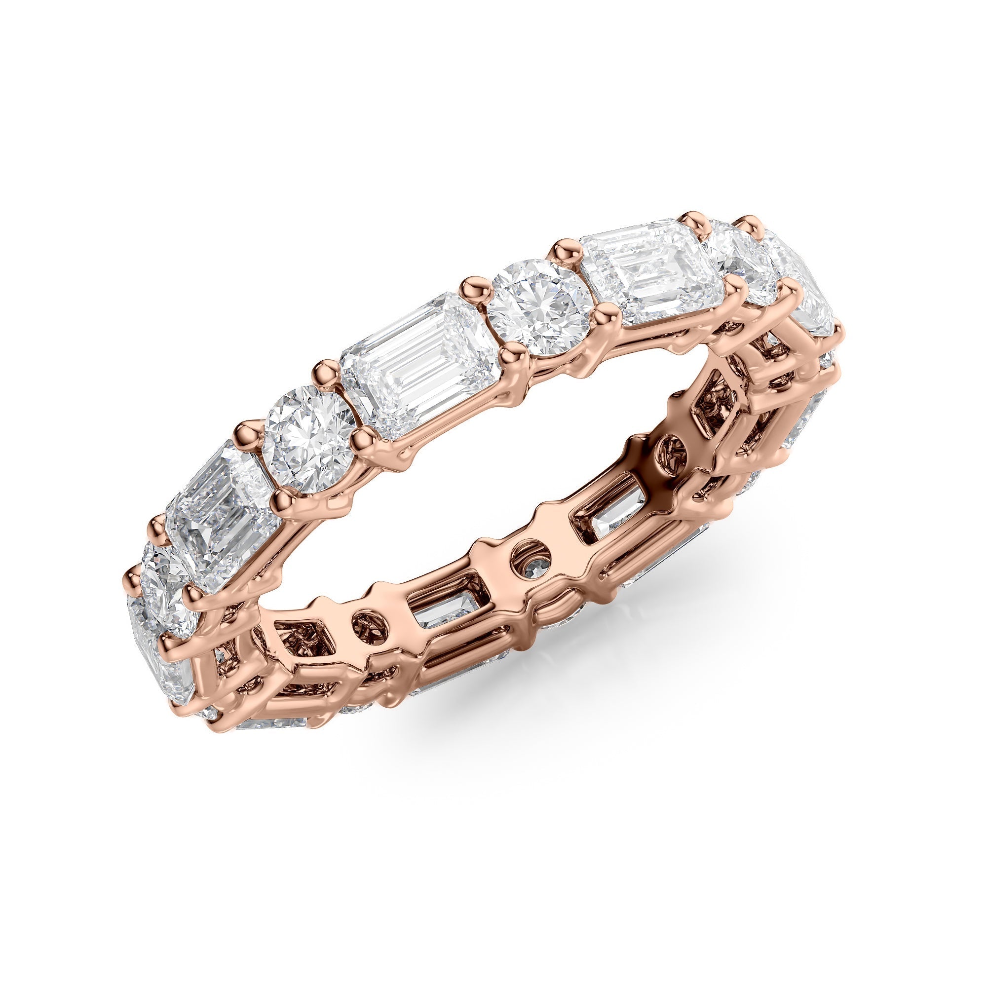 4ct Elina Round Cut Moissanite Ring - Rose Gold