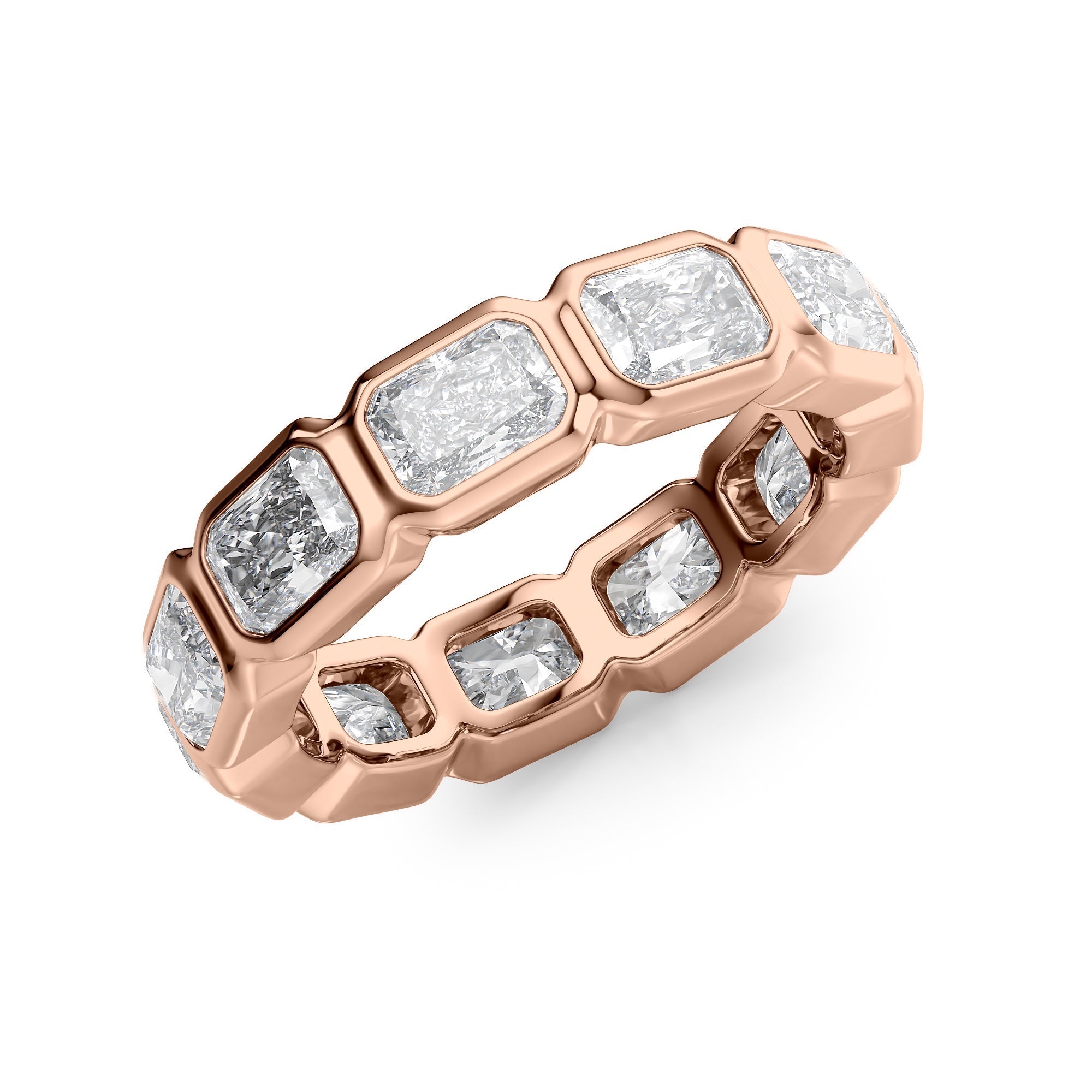 4.5ct Patricia Radiant Cut Moissanite Ring - Rose Gold