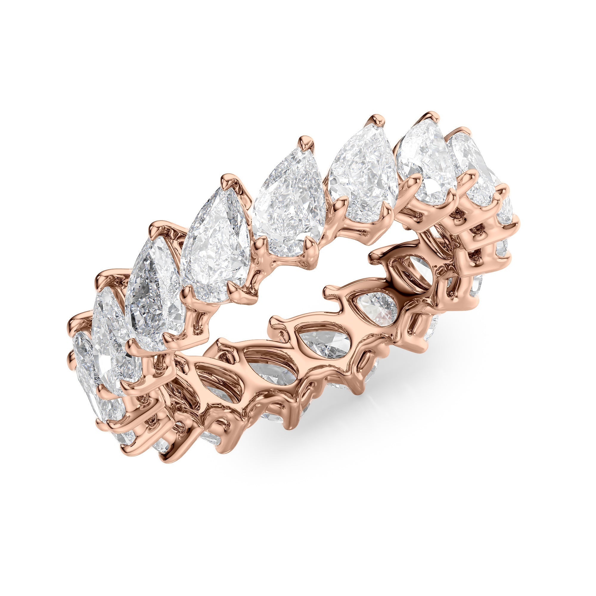 4ct Zuna Pear Cut Moissanite Ring - Rose Gold
