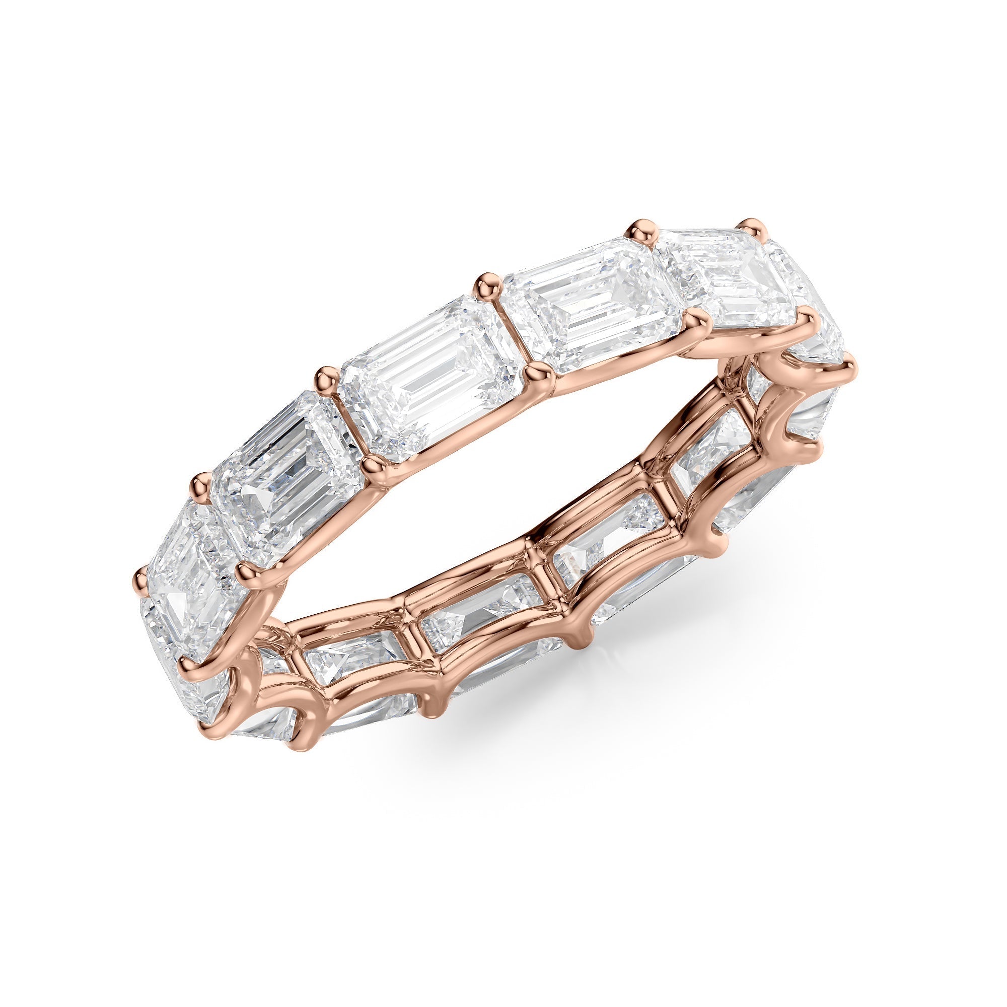 5ct Deva Emerald Cut Moissanite Ring - Rose Gold