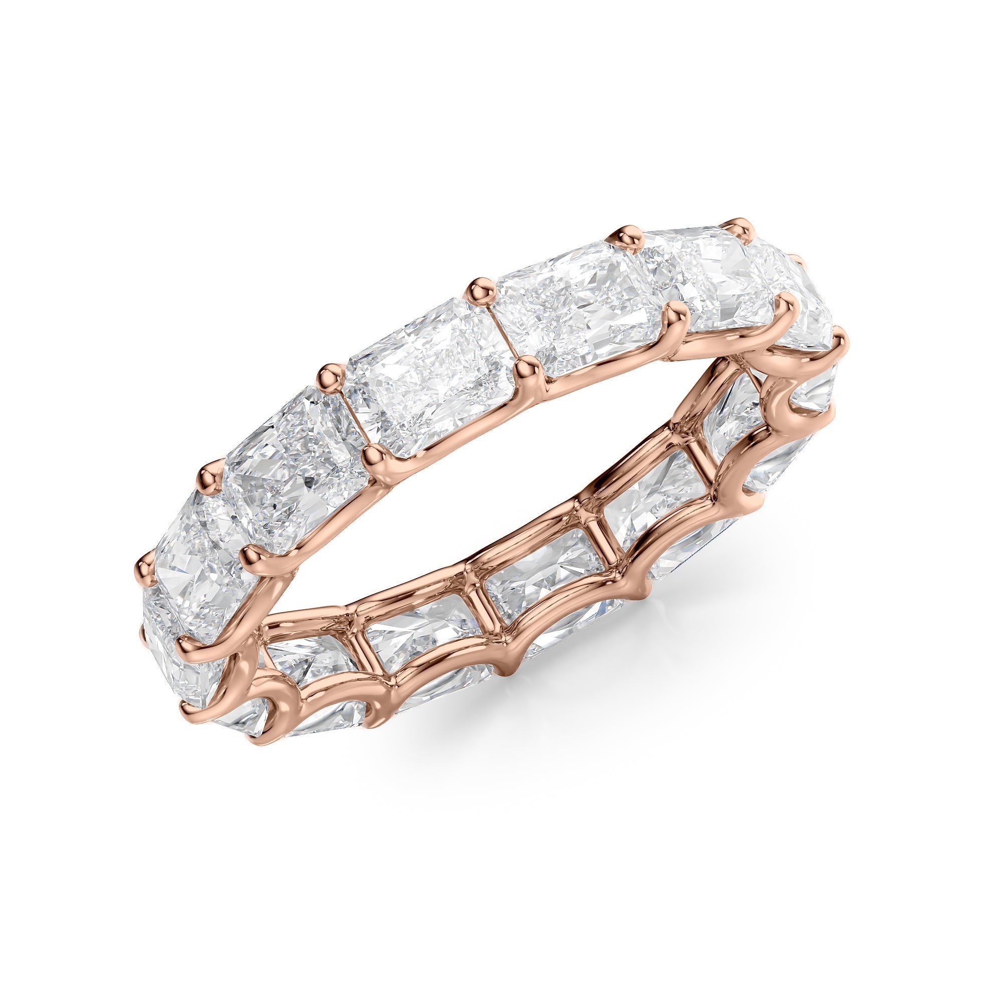 4ct Hermia Radiant Cut Moissanite Ring - Rose Gold