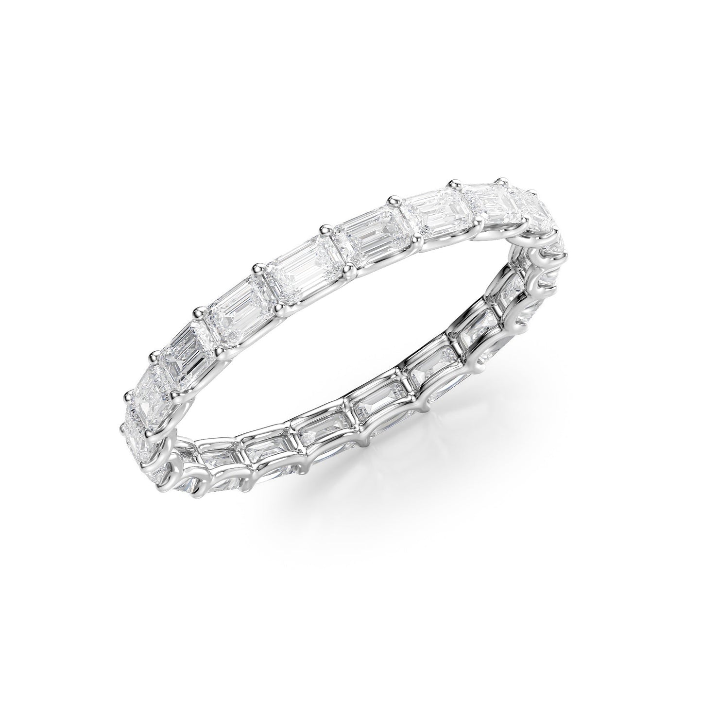 2ct Astraea Emerald Cut Moissanite Ring - Silver