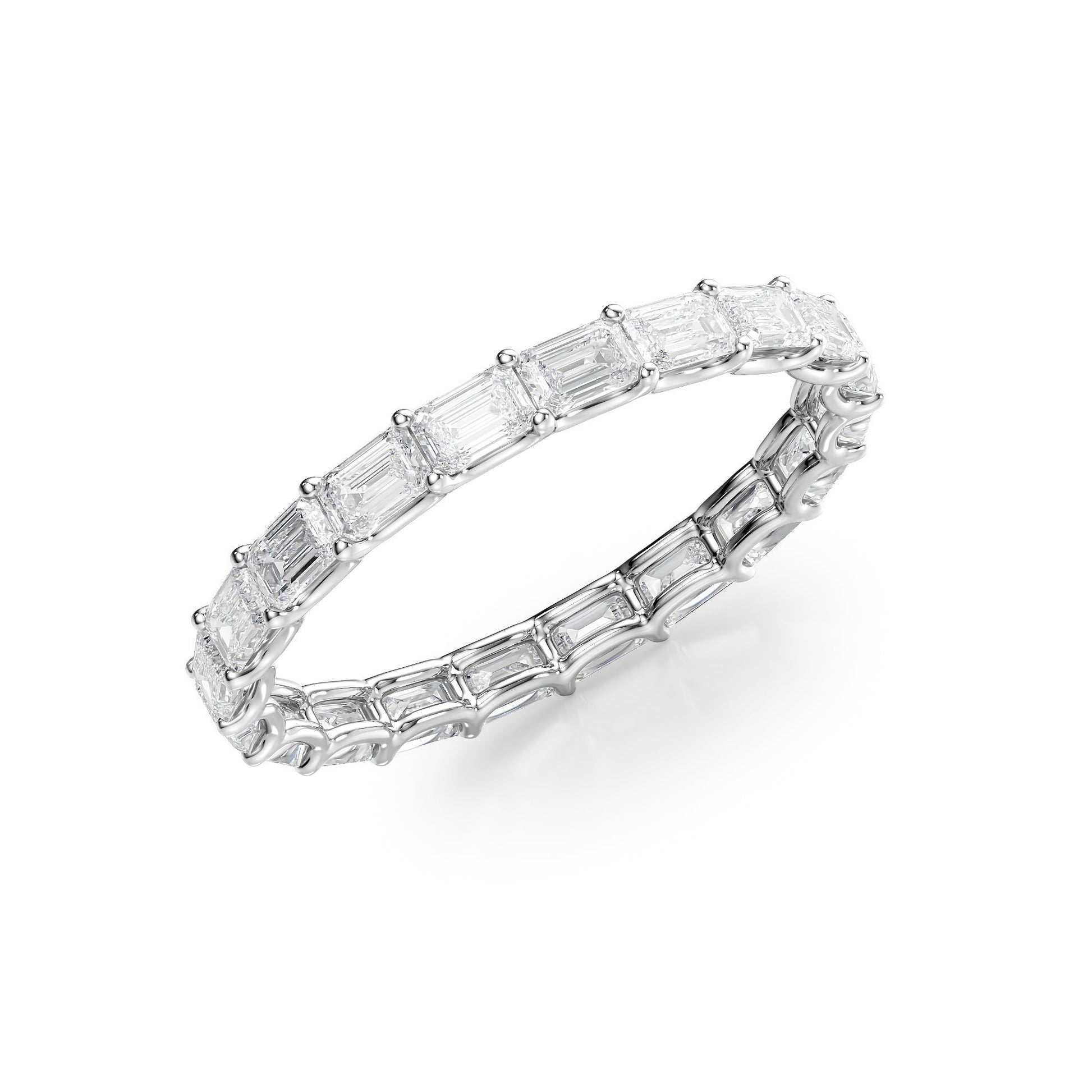 2ct Astraea Emerald Cut Moissanite Ring - Silver