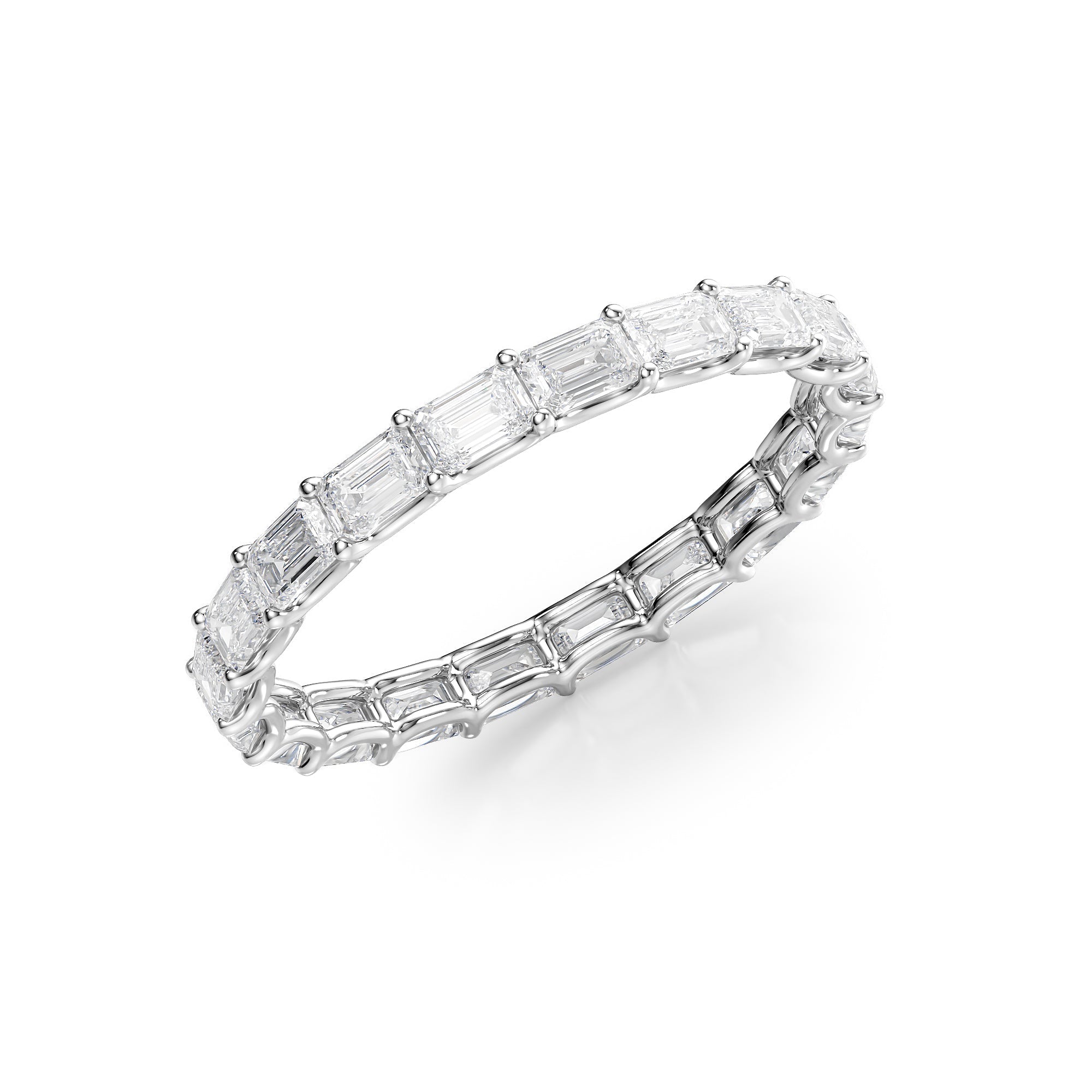 2ct Astraea Emerald Cut Moissanite Ring - Silver