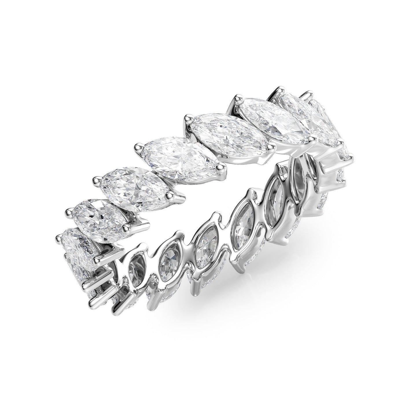 3.5ct Stellara Marquise Cut Moissanite Ring - Silver