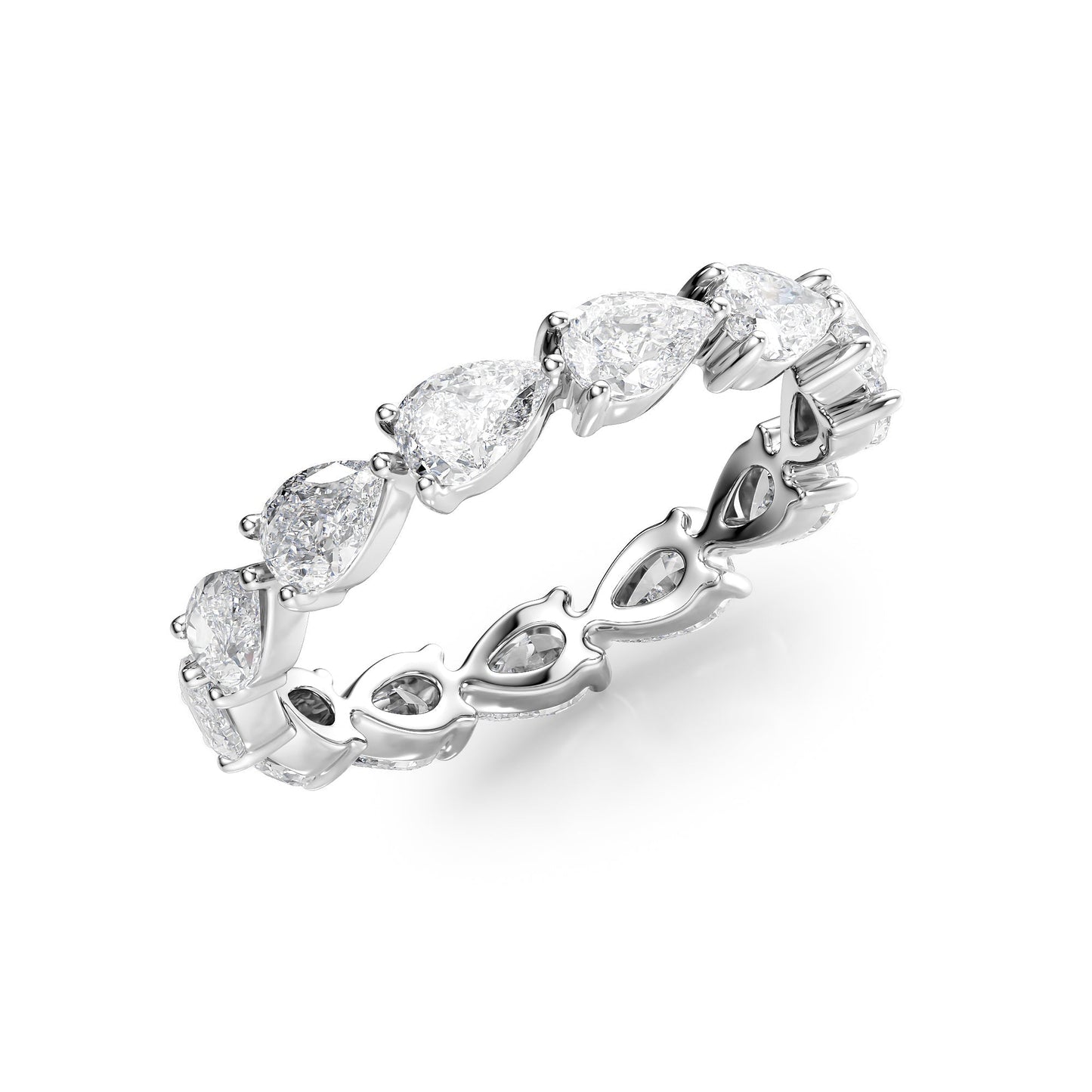 2ct Finna Pear Cut Moissanite Ring - Silver