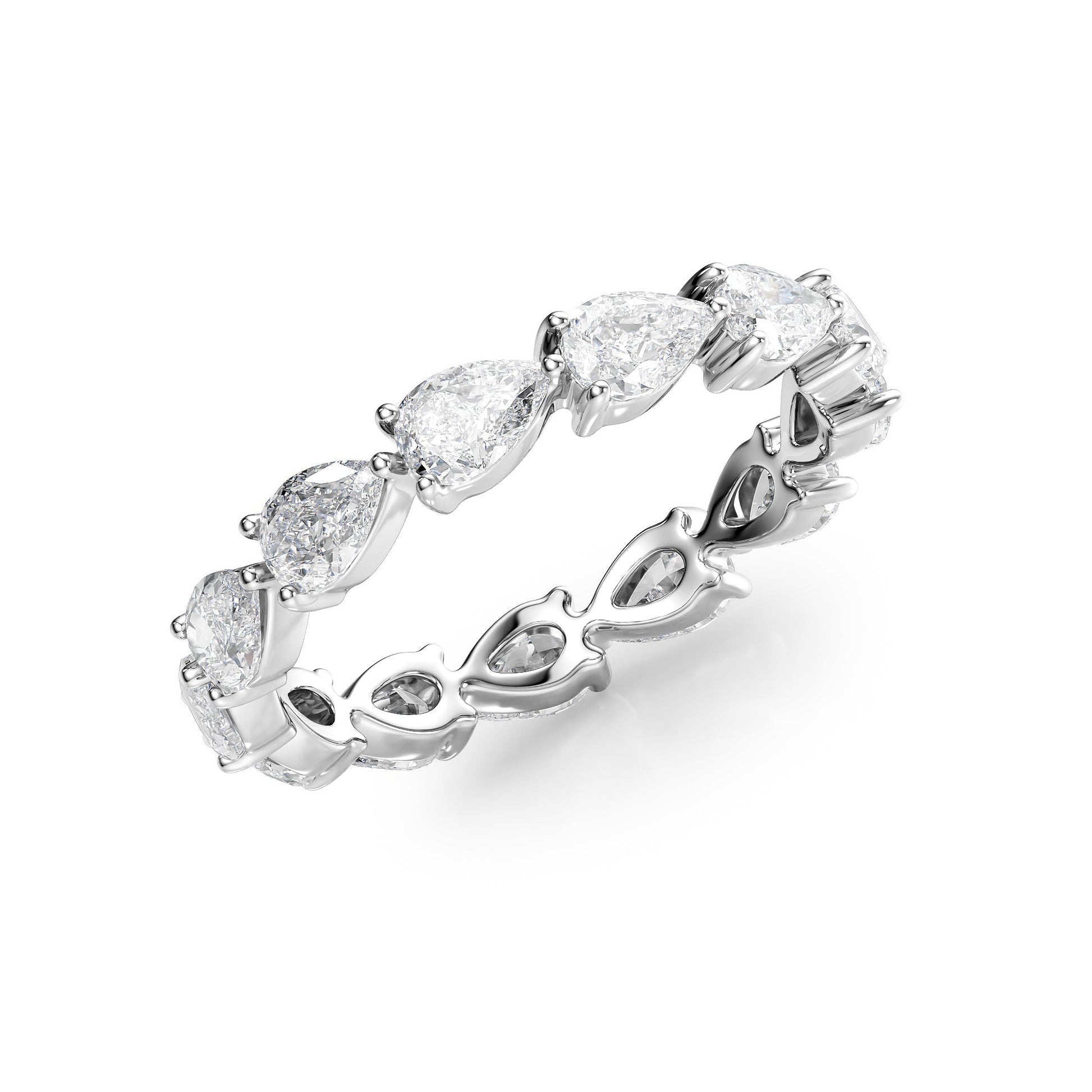 2ct Finna Pear Cut Moissanite Ring - Silver