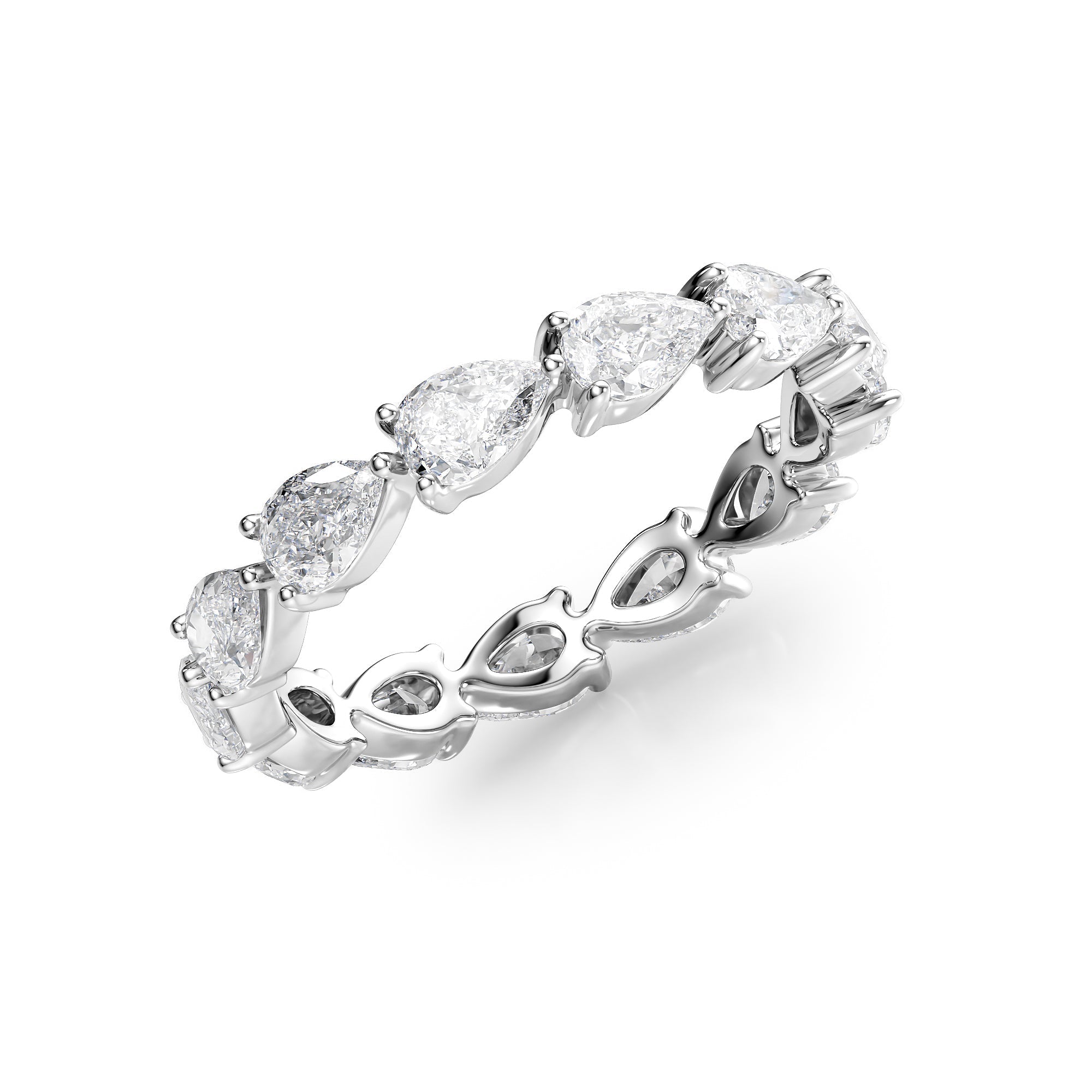 2ct Finna Pear Cut Moissanite Ring - Silver