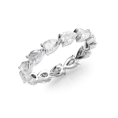 2ct Finna Pear Cut Moissanite Ring - Silver