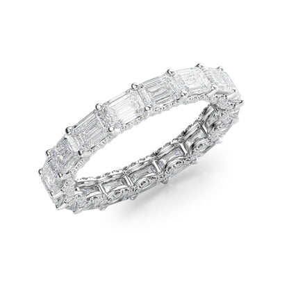 4.3ct Arietta Emerald Cut Moissanite Ring - Silver
