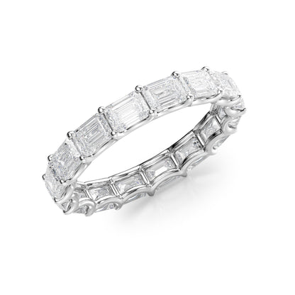 4ct Belicia Emerald Cut Moissanite Ring - Silver