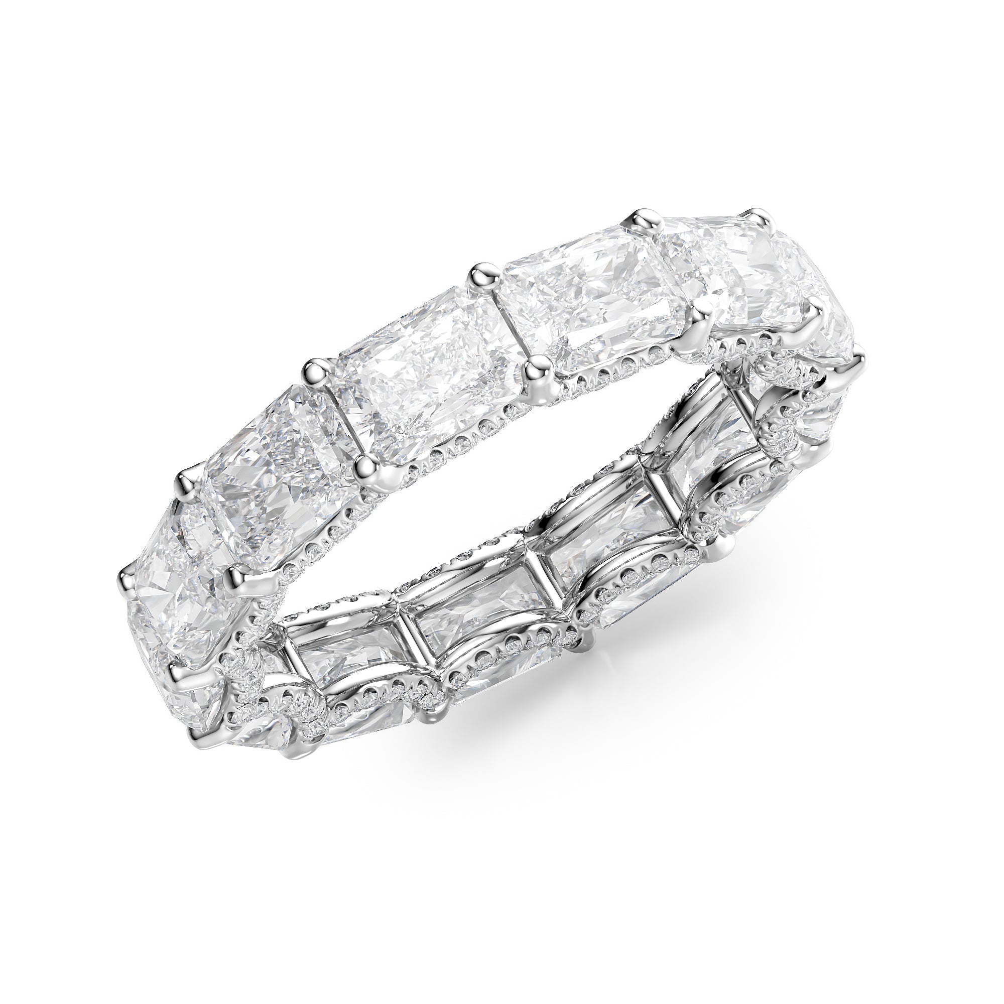 5.3ct Kaliana Radiant Cut Moissanite Ring - Silver
