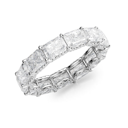 5.3ct Kaliana Radiant Cut Moissanite Ring - Silver