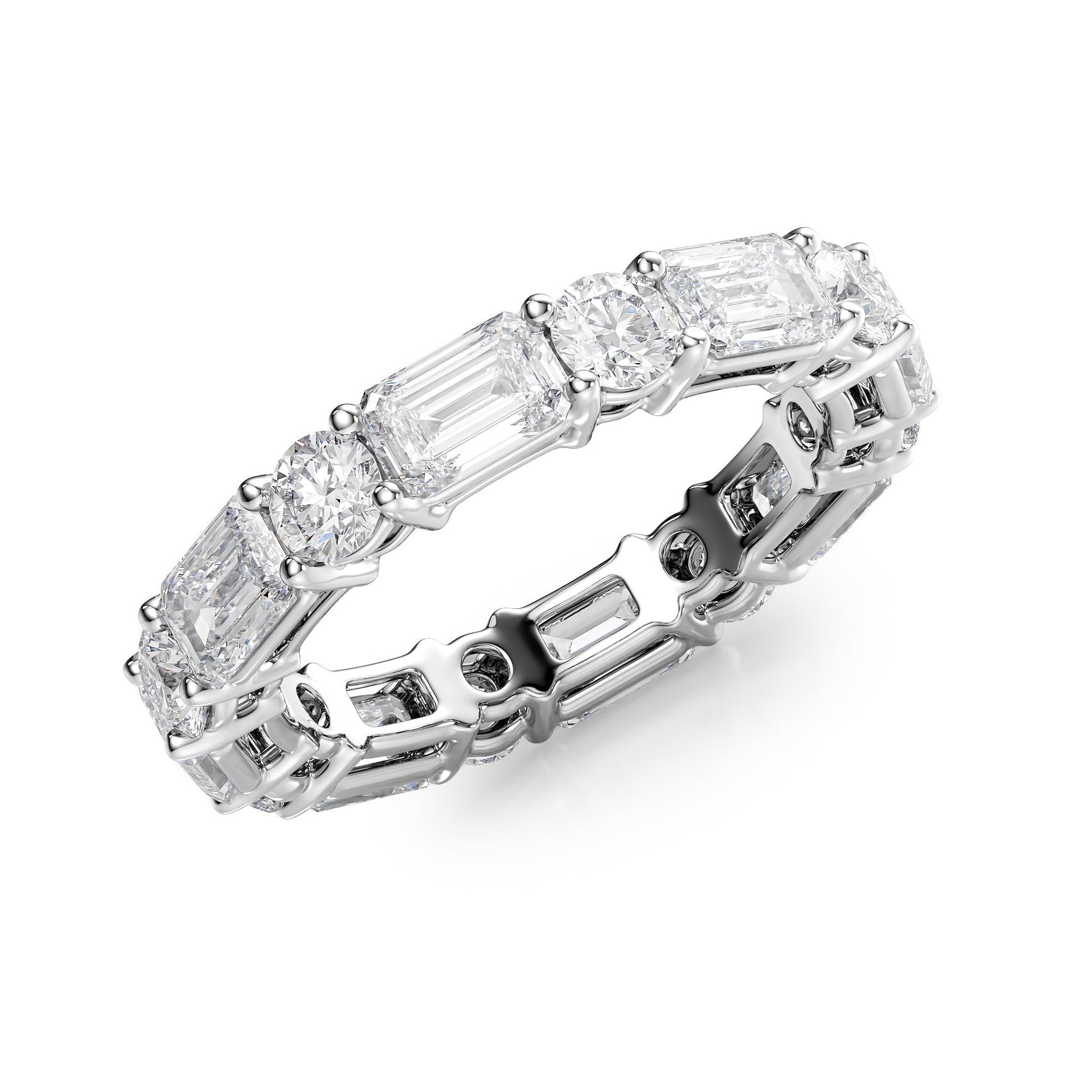 4.4ct Alya Round Cut Moissanite Ring - Silver