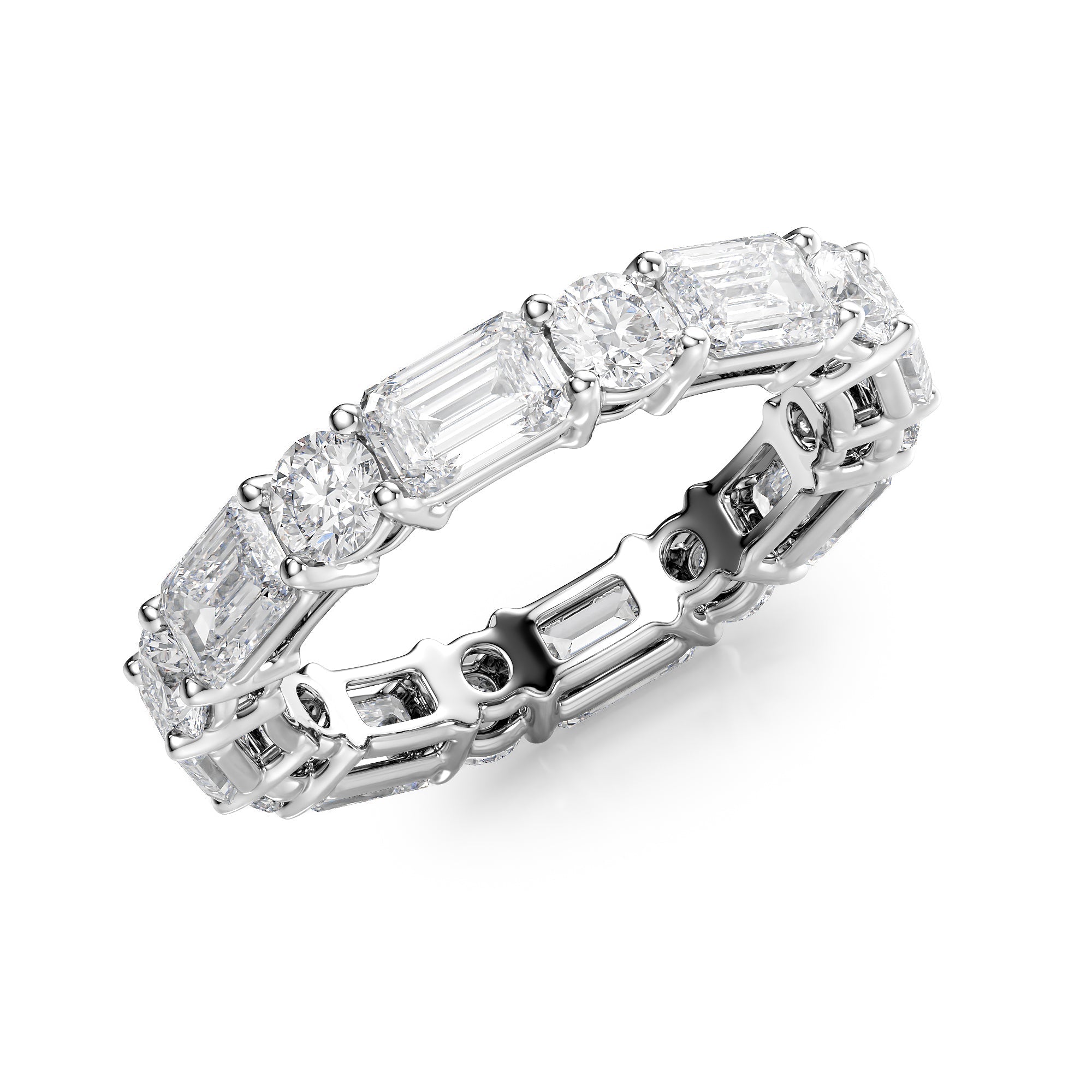 4.4ct Alya Round Cut Moissanite Ring - Silver