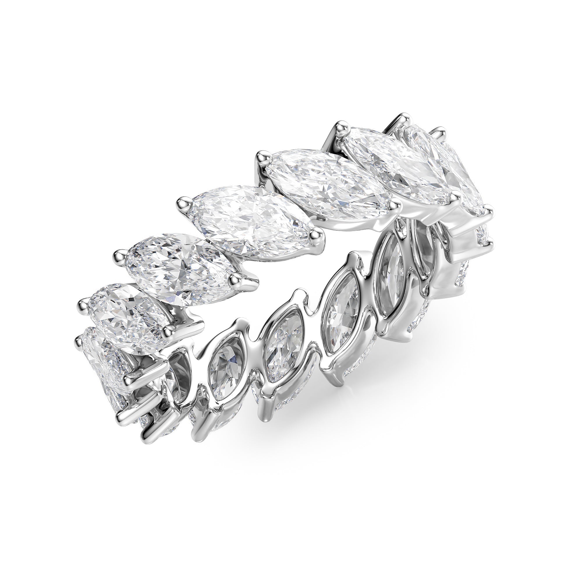 5ct Daylina Marquise Cut Moissanite Ring - Silver