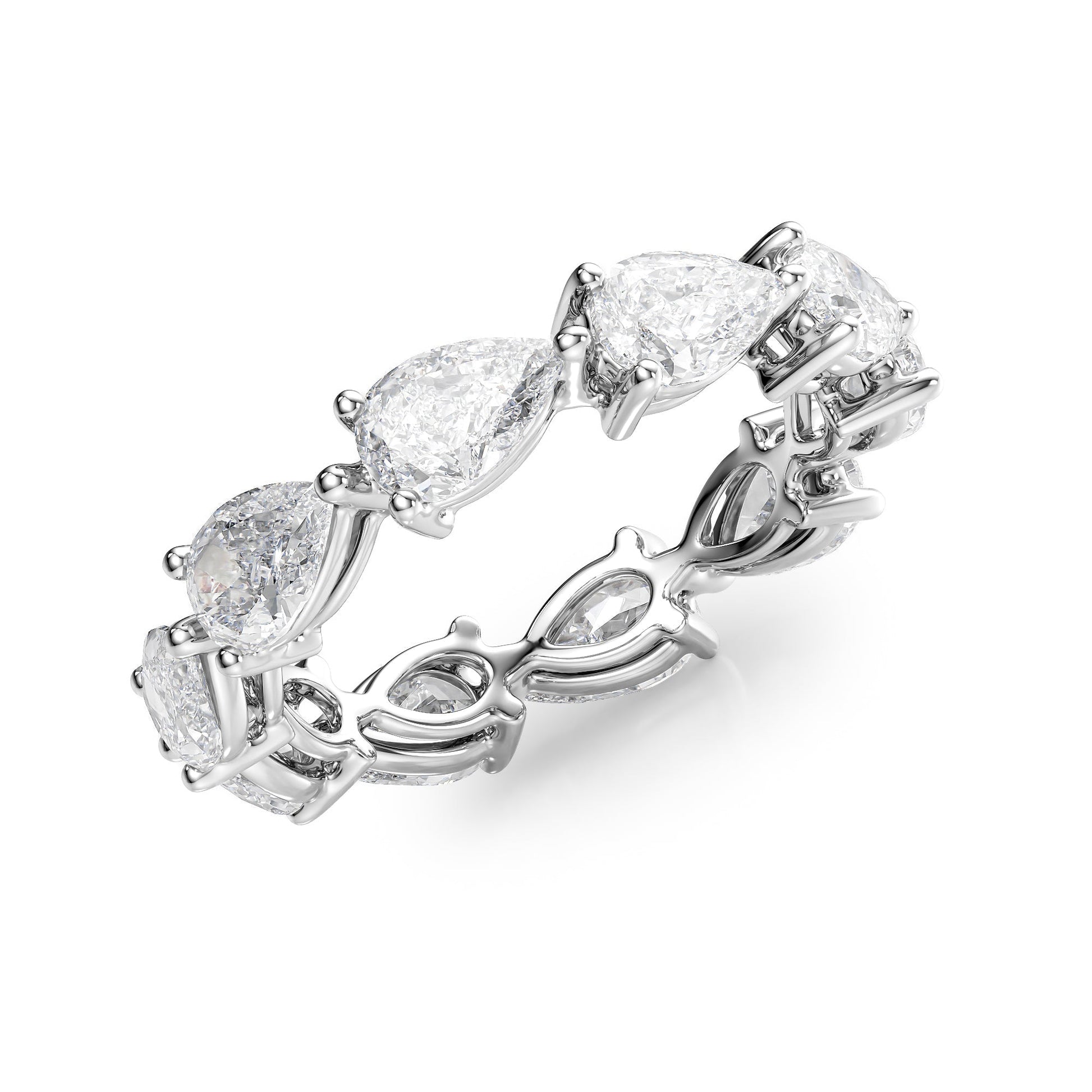 3.5ct Varena Pear Cut Moissanite Ring - Silver