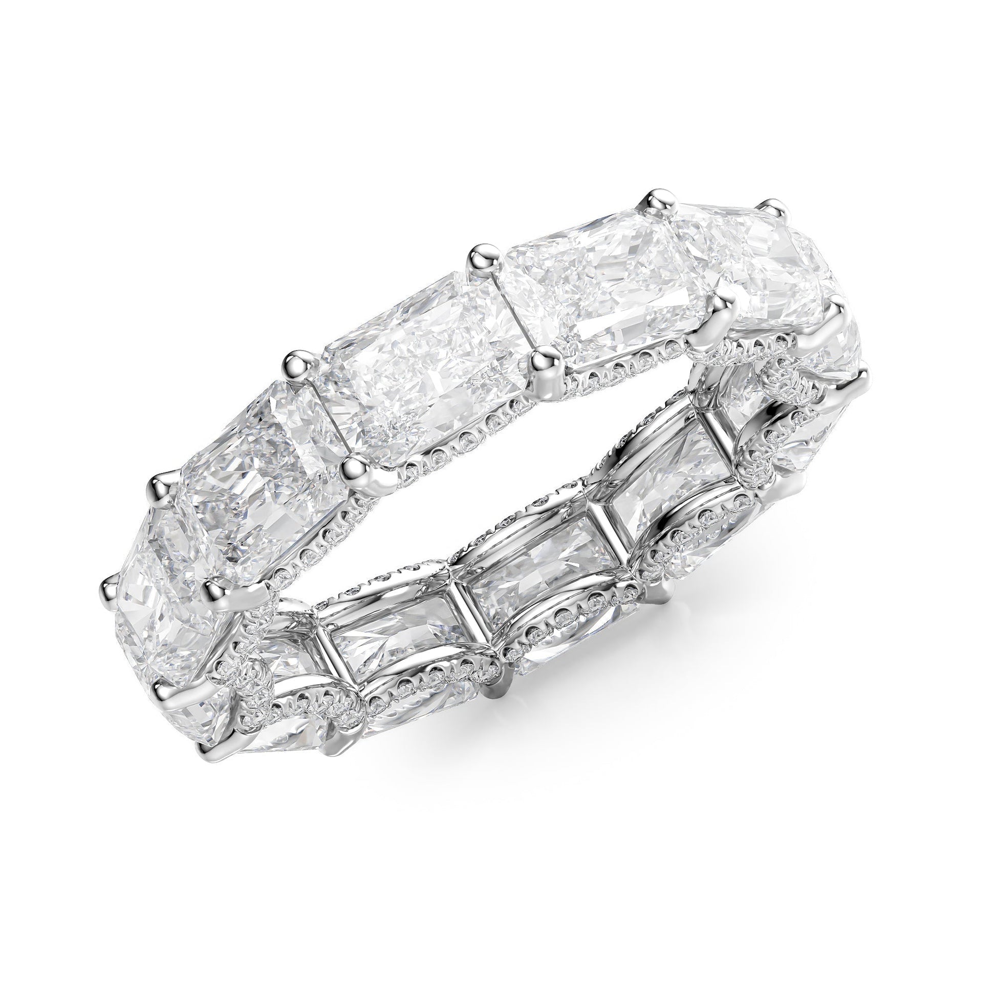 6.3ct Rirara Radiant Cut Moissanite Ring - Silver