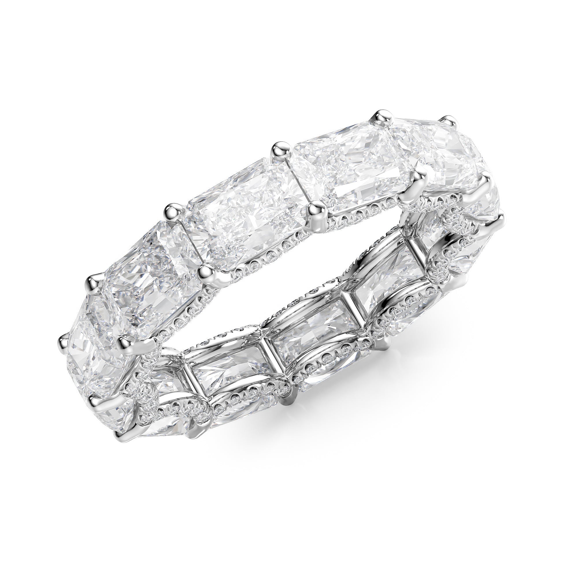 6.3ct Rirara Radiant Cut Moissanite Ring - Silver