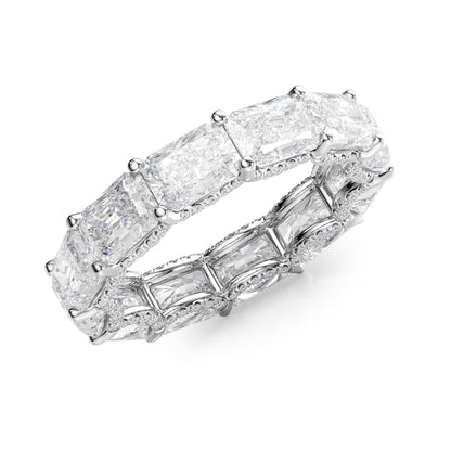 6.3ct Rirara Radiant Cut Moissanite Ring - Silver
