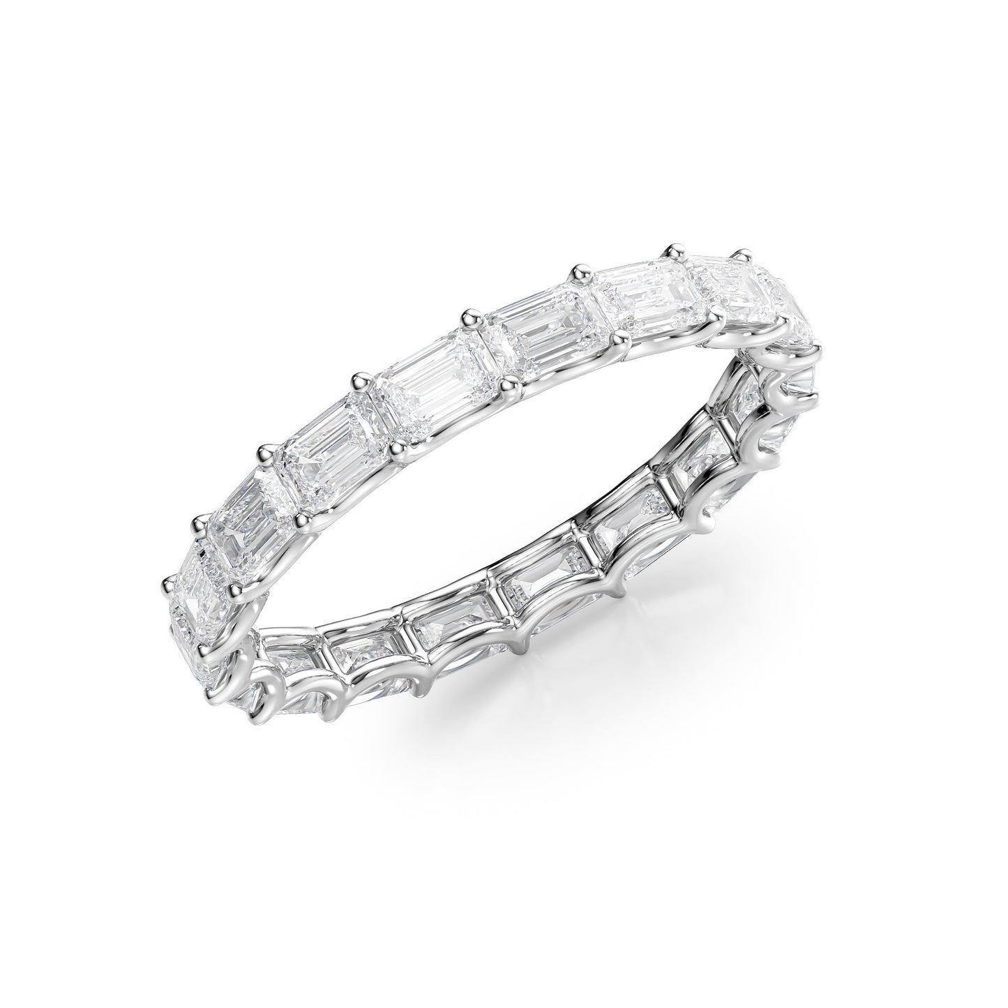 2.5ct Zina Emerald Cut Moissanite Ring - Silver