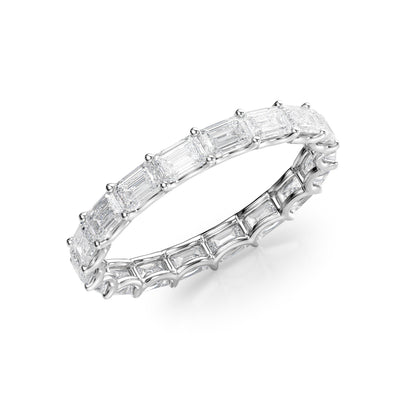 2.5ct Zina Emerald Cut Moissanite Ring - Silver