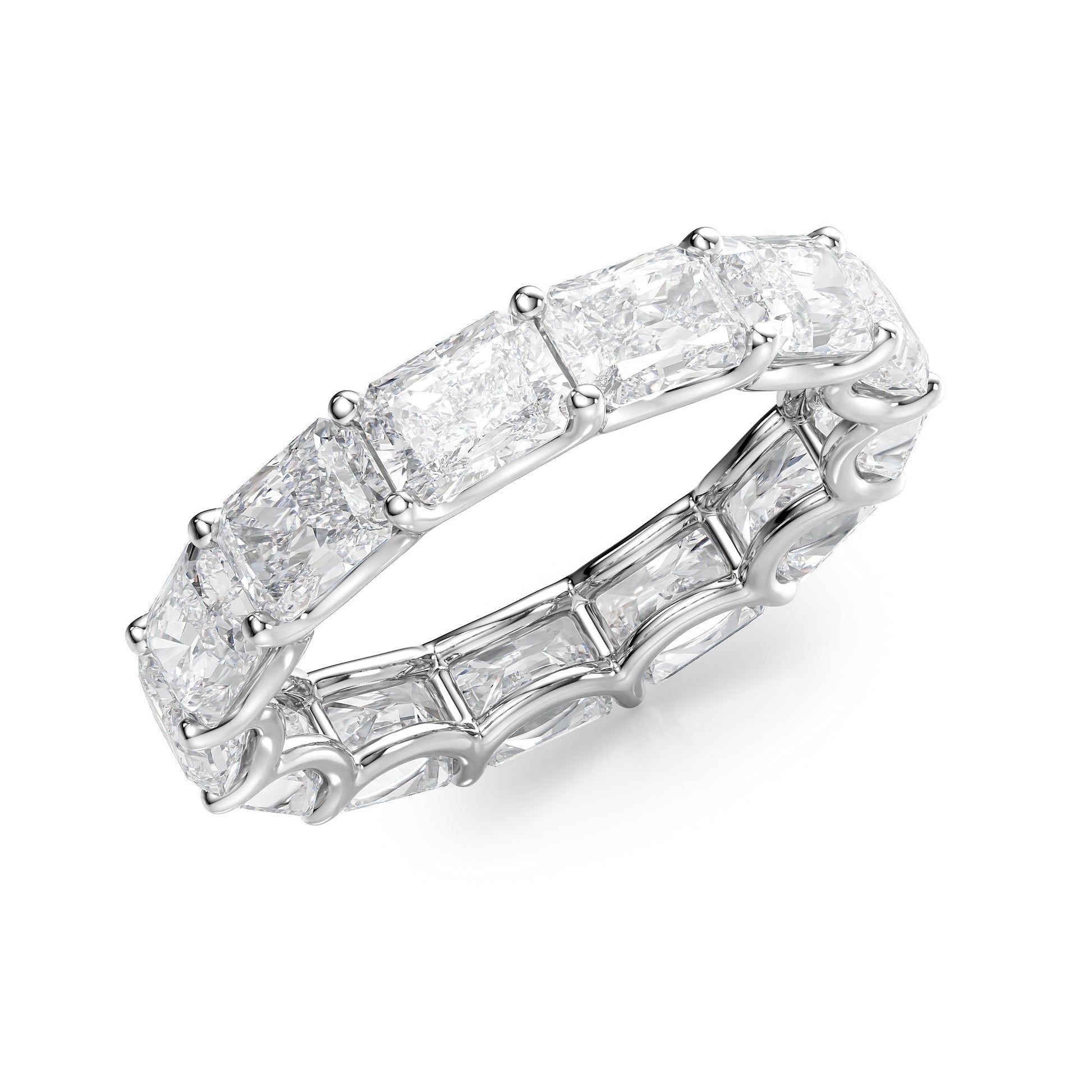 5ct Kirsara Radiant Cut Moissanite Ring - Silver