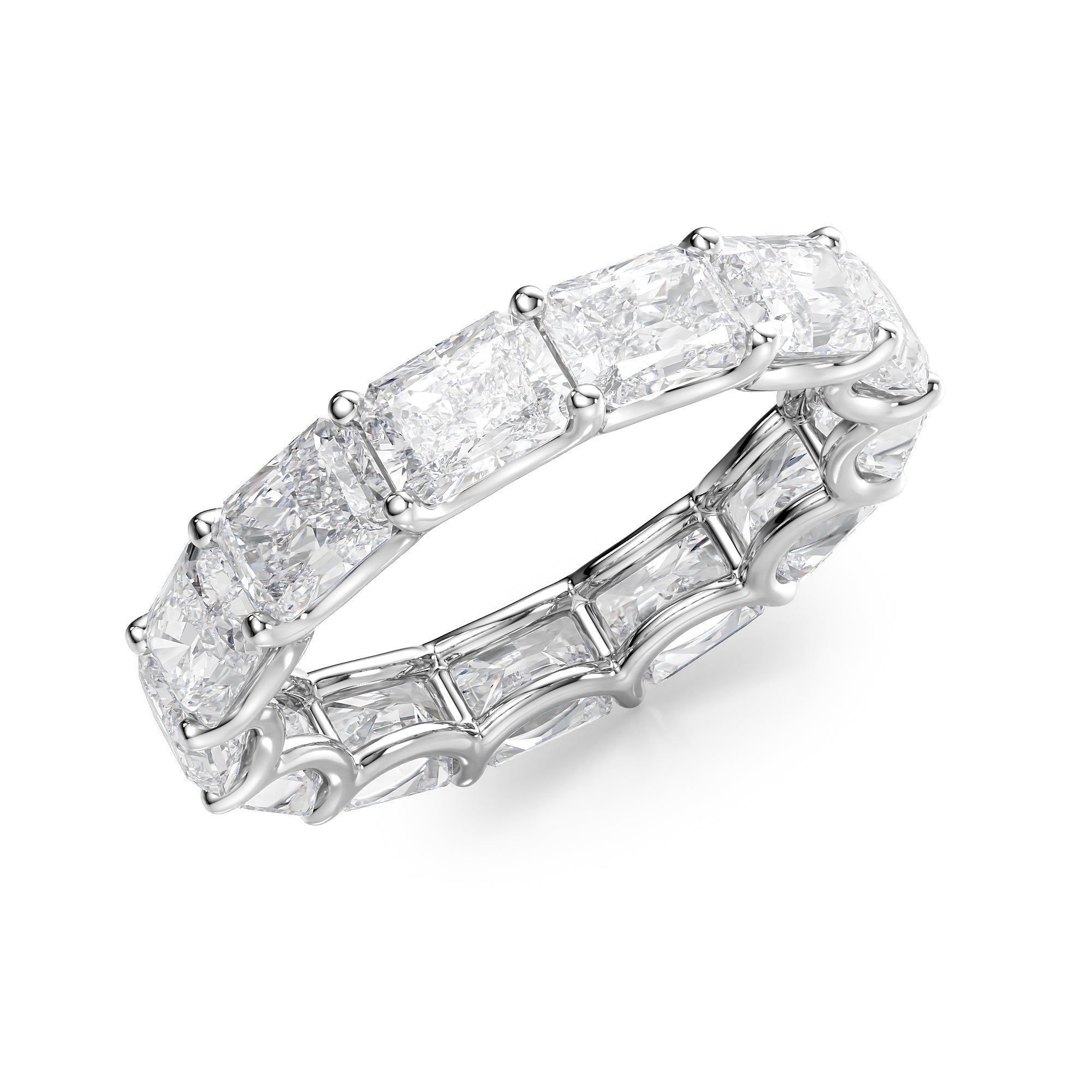 5ct Kirsara Radiant Cut Moissanite Ring - Silver