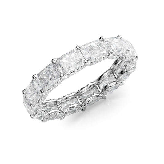 4.3ct Briona Radiant Cut Moissanite Ring - Silver
