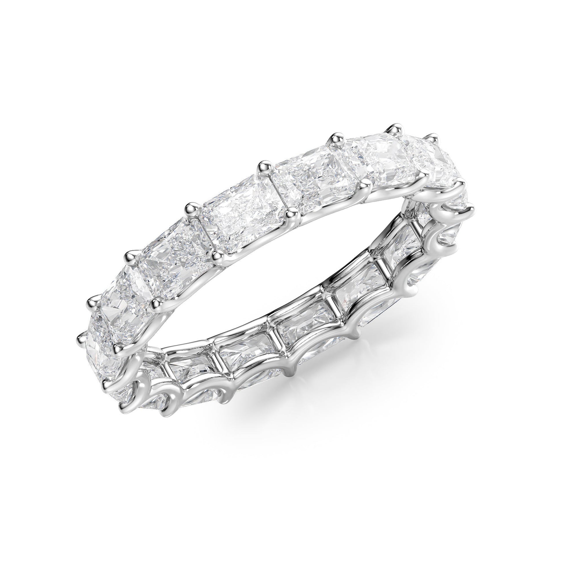 2ct Sarina Radiant Cut Moissanite Ring - Silver