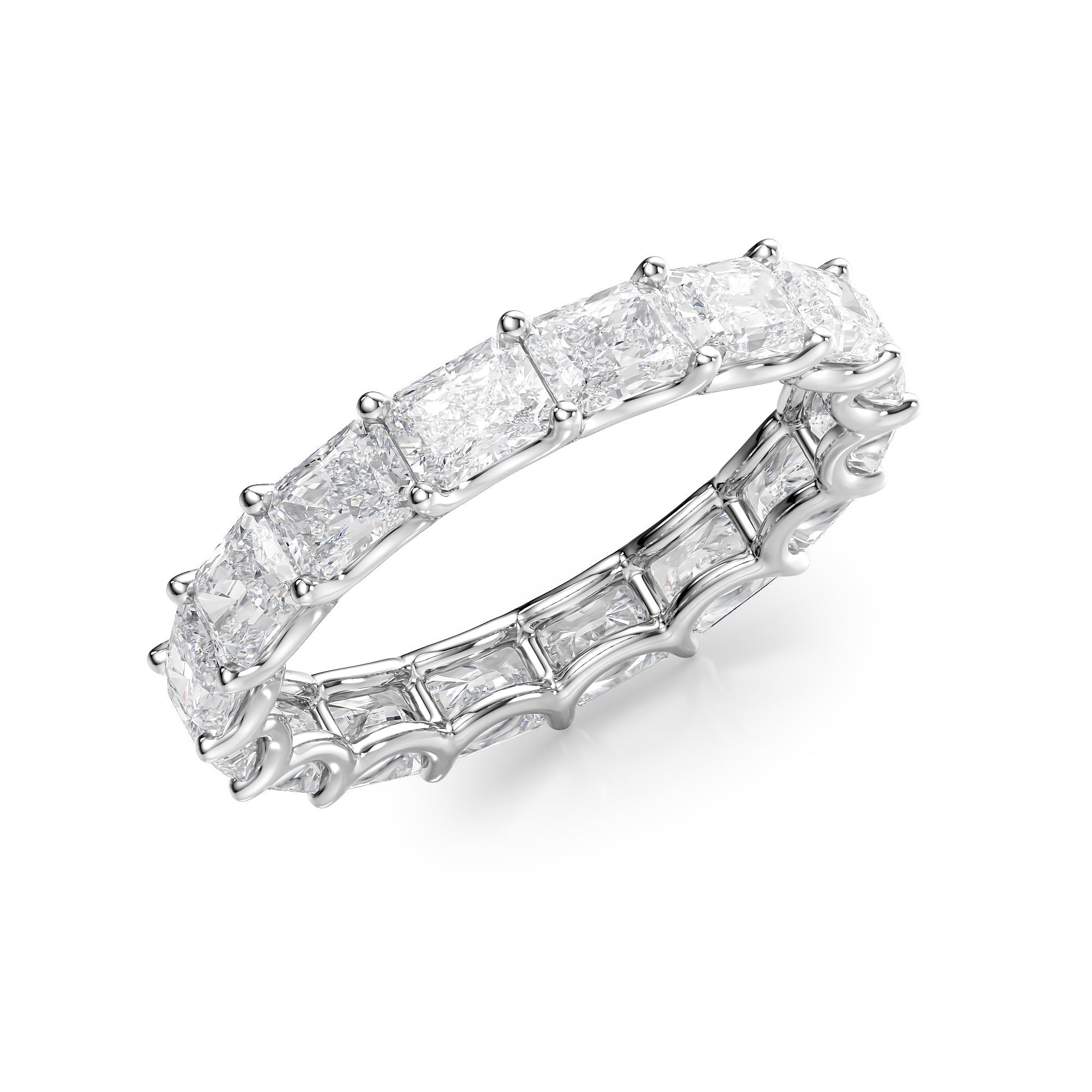 2ct Sarina Radiant Cut Moissanite Ring - Silver