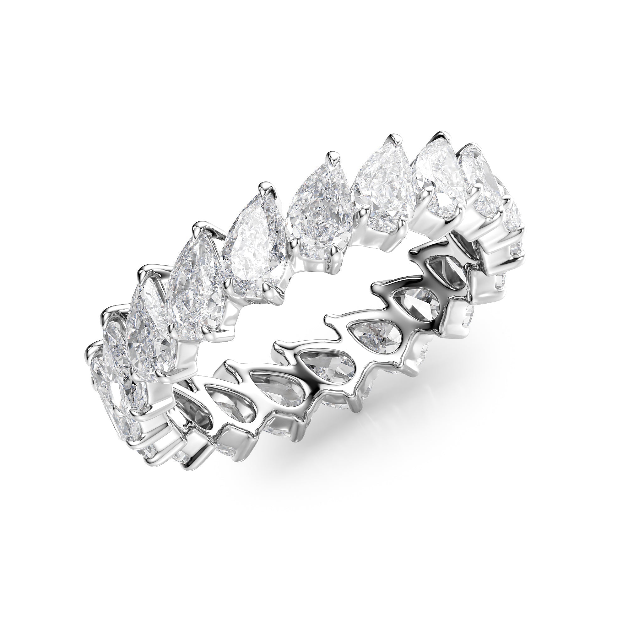 3ct Silvia Pear Cut Moissanite Ring - Silver