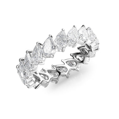 3ct Silvia Pear Cut Moissanite Ring - Silver