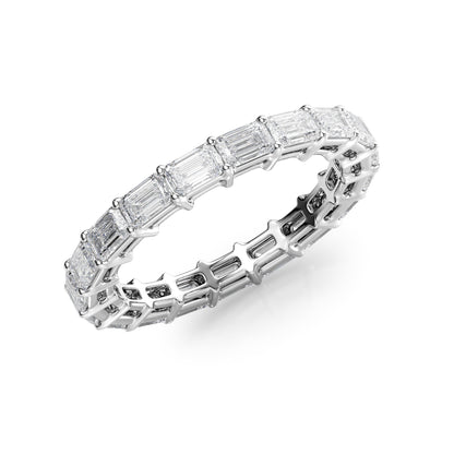 2.5ct Brenda Emerald Cut Moissanite Ring - Silver