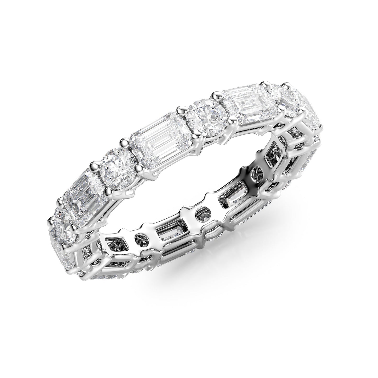 4ct Elina Round Cut Moissanite Ring - Silver