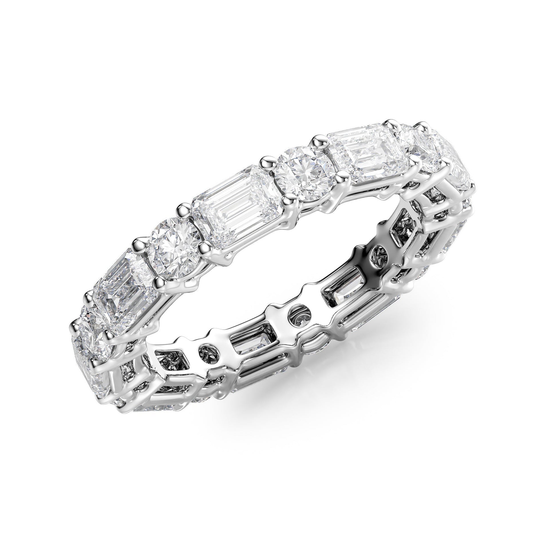4ct Elina Round Cut Moissanite Ring - Silver