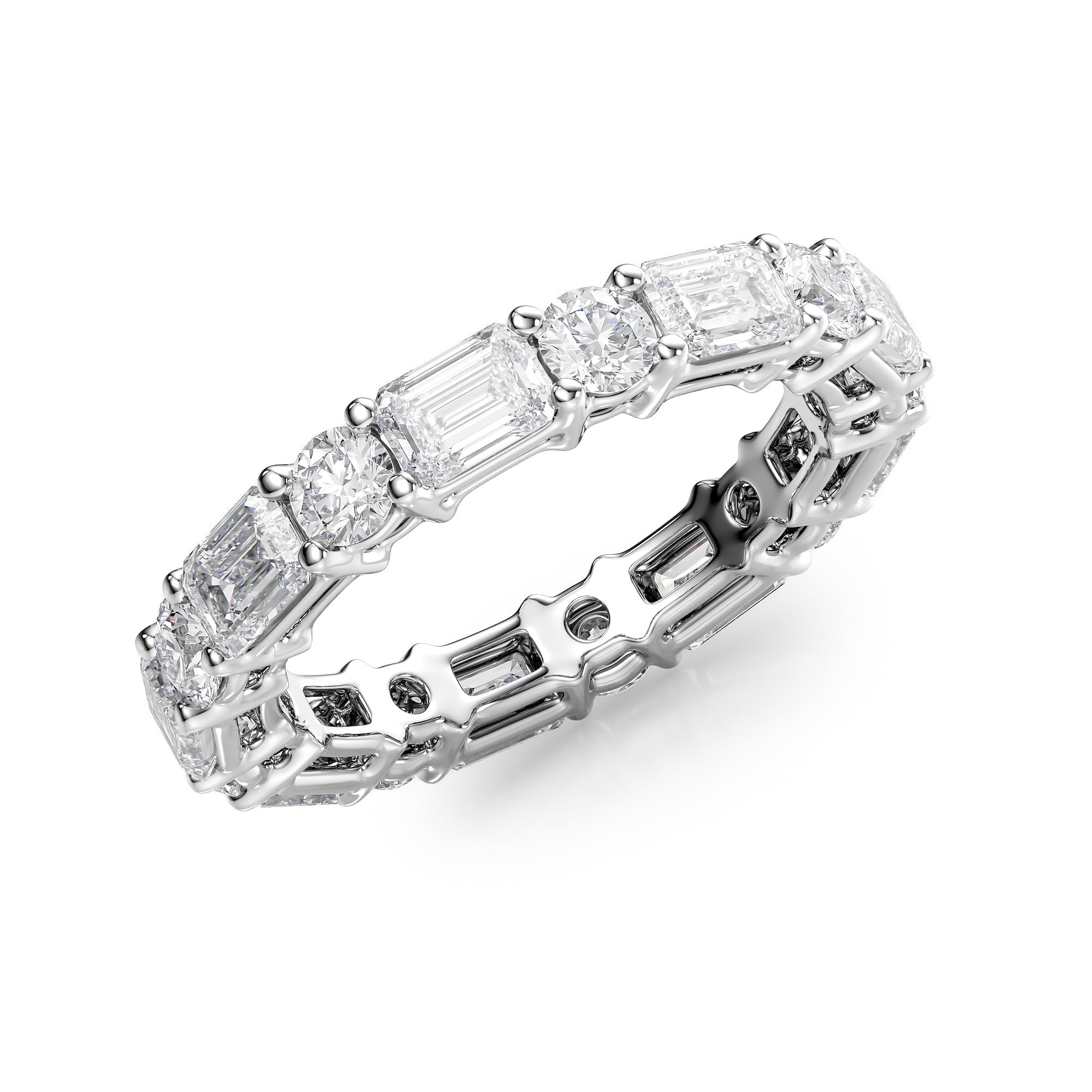4ct Elina Round Cut Moissanite Ring - Silver