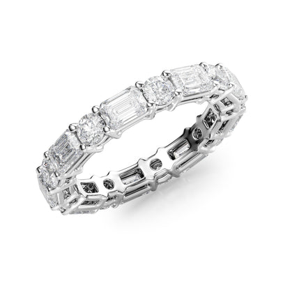 4ct Elina Round Cut Moissanite Ring - Silver