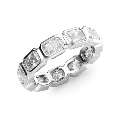 3.3ct Fabia Radiant Cut Moissanite Ring - Silver
