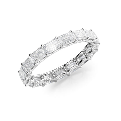 3.5ct Cleodora Emerald Cut Moissanite Ring - Silver