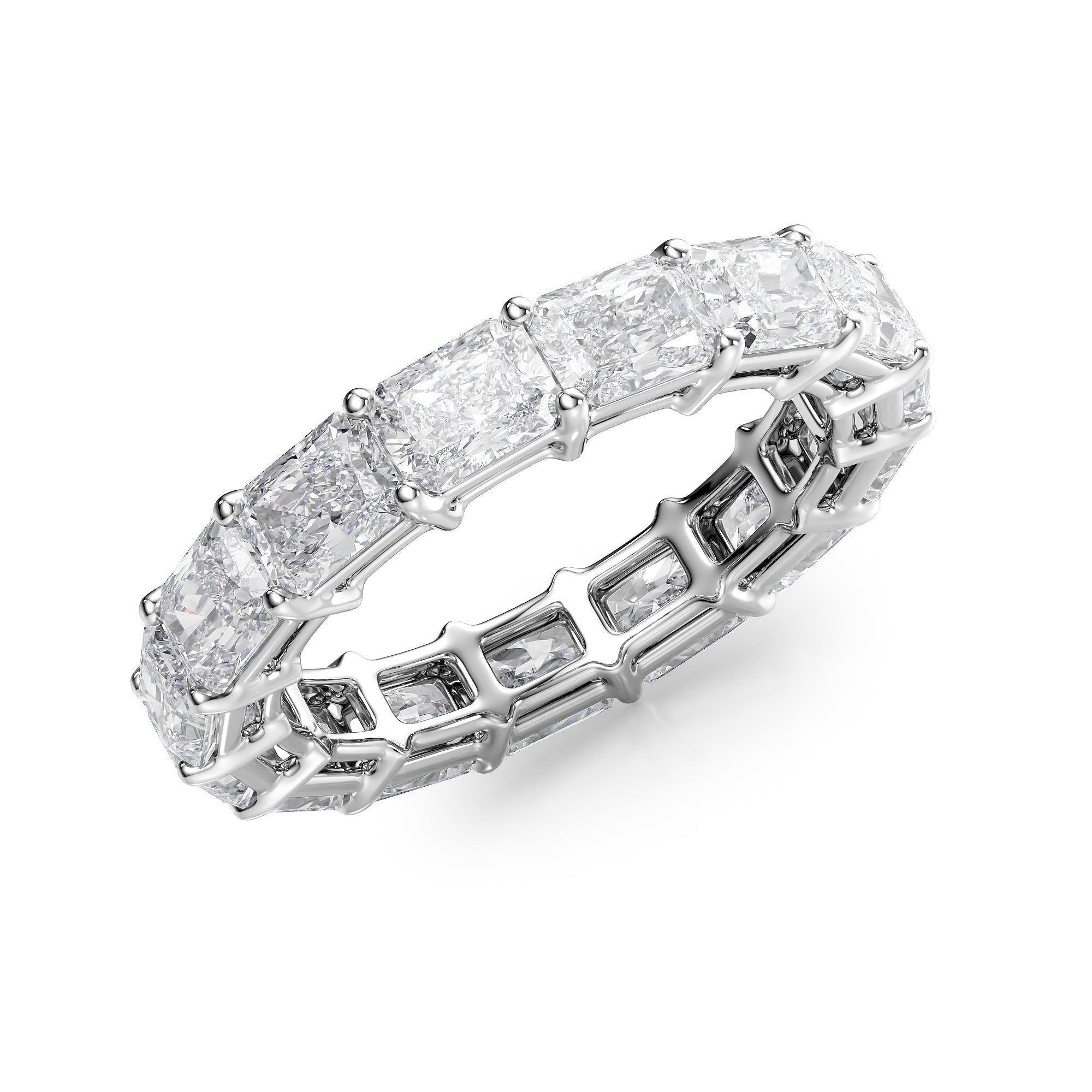4ct Thalara Radiant Cut Moissanite Ring - Silver