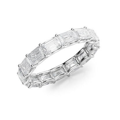 4.5ct Fotini Emerald Cut Moissanite Ring - Silver