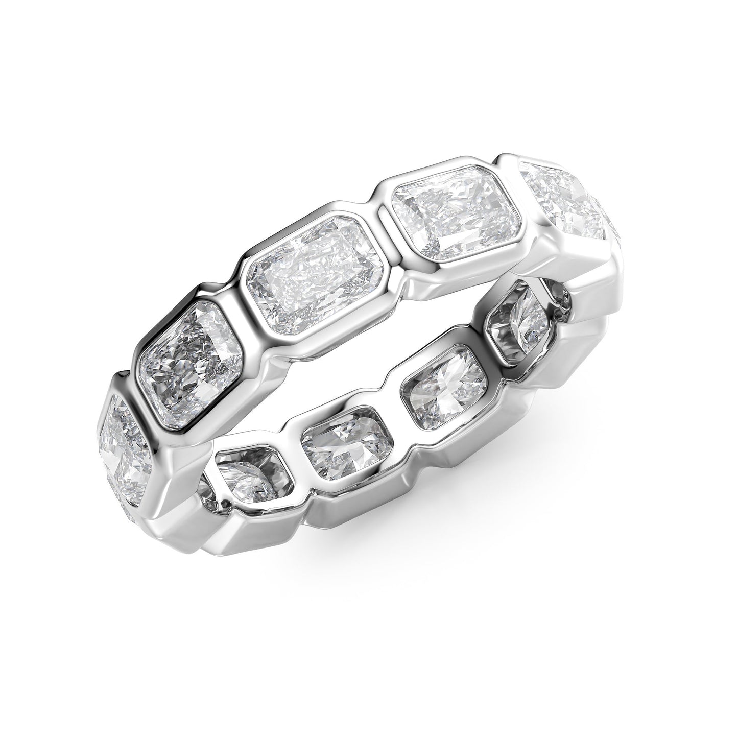 4.5ct Patricia Radiant Cut Moissanite Ring - Silver