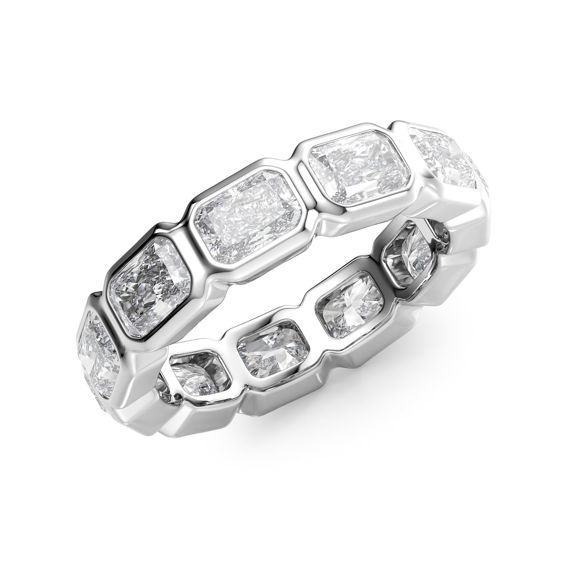 4.5ct Patricia Radiant Cut Moissanite Ring - Silver