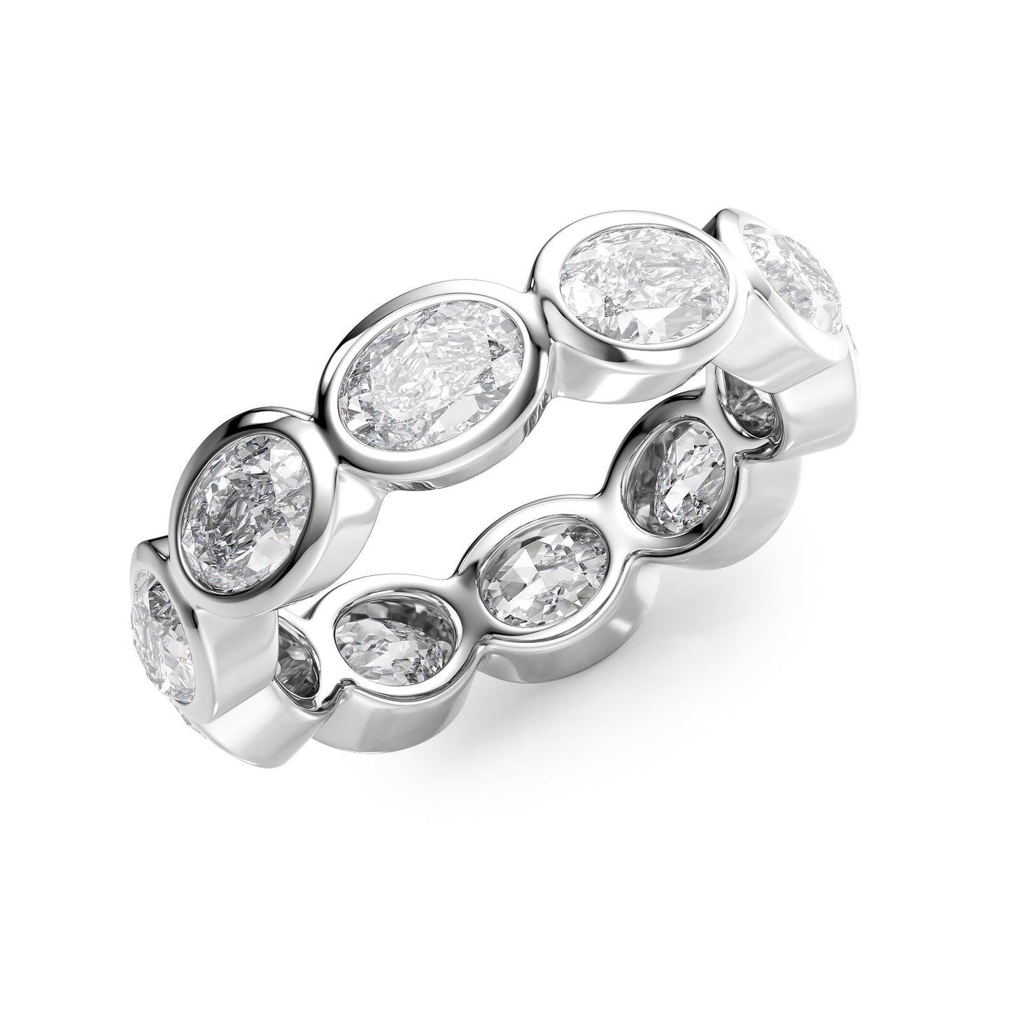 4ct Amora Oval Cut Moissanite Ring - Silver