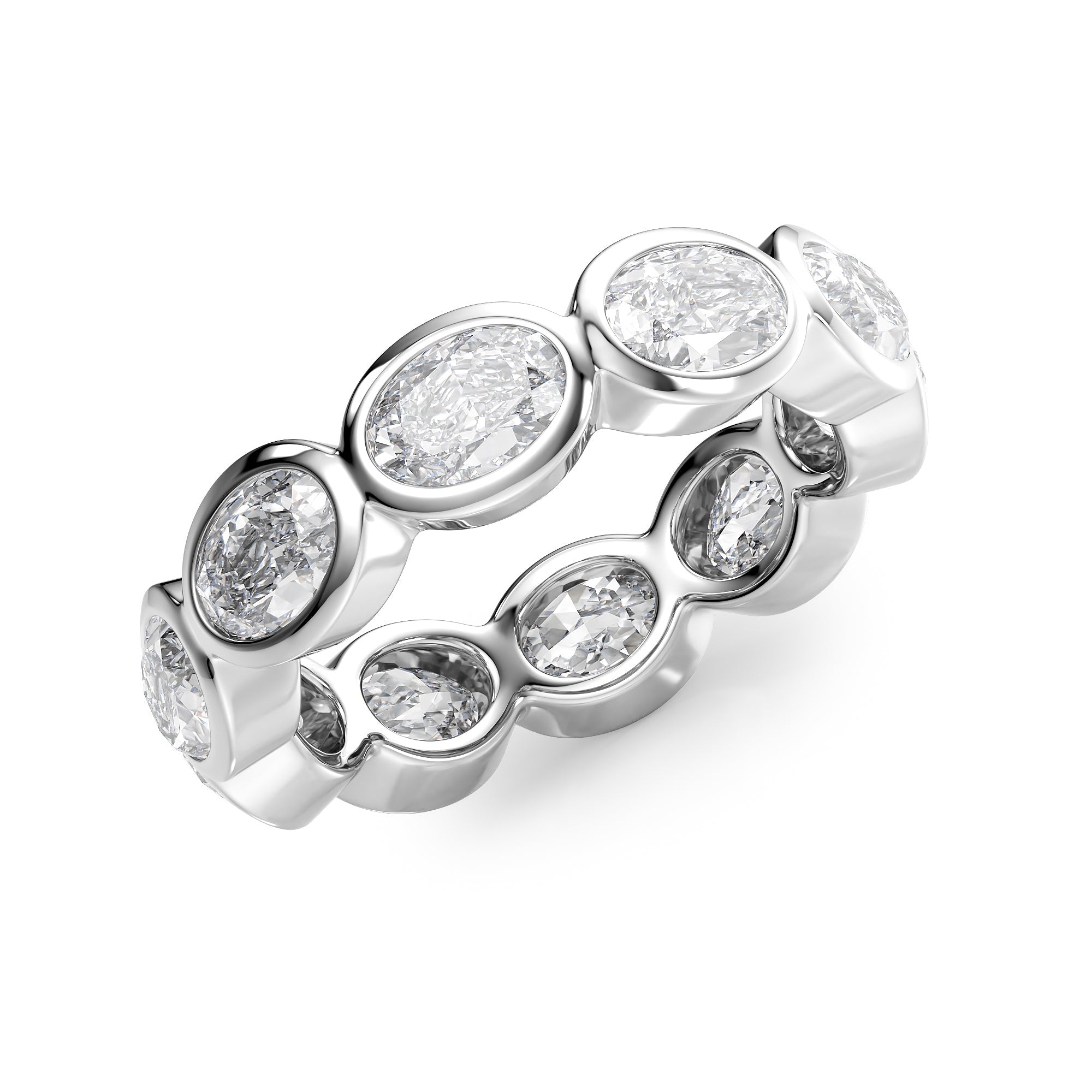 4ct Amora Oval Cut Moissanite Ring - Silver