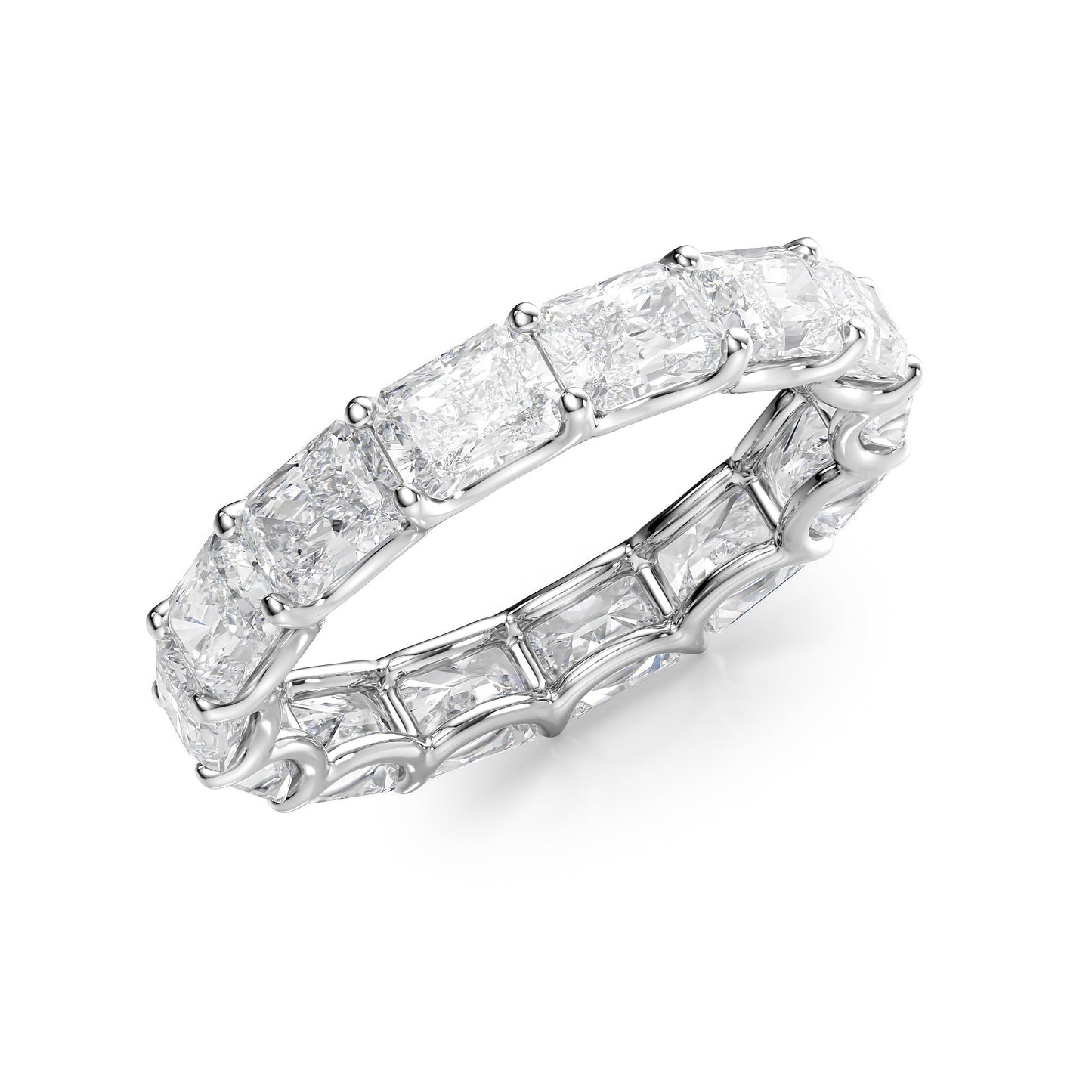 4ct Hermia Radiant Cut Moissanite Ring - Silver